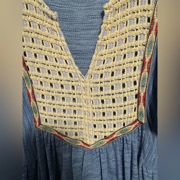 Umgee Blue Peasant Bohemian Embroidered
Dress Size Small - Picture 2 of 6